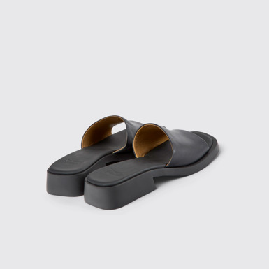 Dana Sandalias negras de piel para mujer