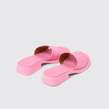 Back view of Dana Pink leather sandals for women