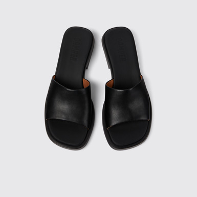 Overhead view of Dana Black Leather Slide for Women