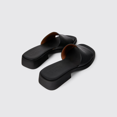 Dana Chancla de piel negra para mujer