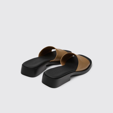 Dana Chancla de piel marrón para mujer