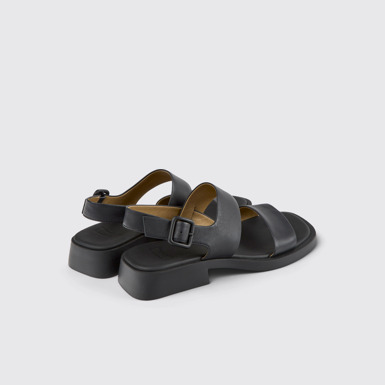 Dana Sandalias negras de piel para mujer