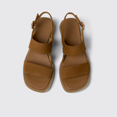 Dana Sandales en cuir nubuck marron Pour femme.