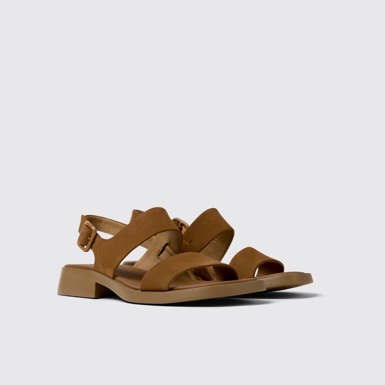 Dana Sandales en cuir nubuck marron Pour femme.