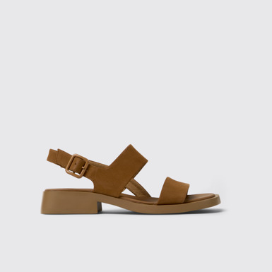 Dana Sandales en cuir nubuck marron Pour femme.