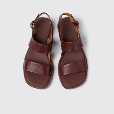 Dana Sandales en cuir bordeaux Pour femme.