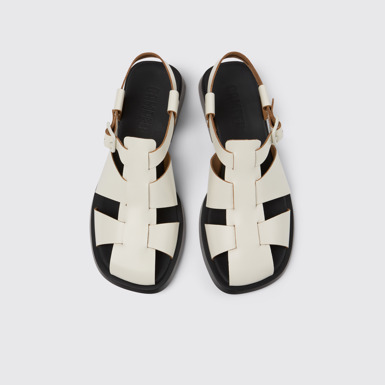 Dana Sandales en cuir blanc pour femme