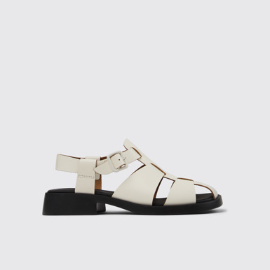 Dana Sandales en cuir blanc pour femme