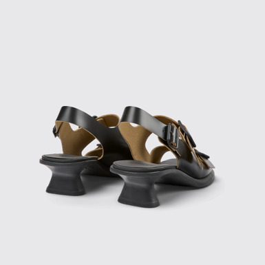 Dina Sandalias negras de piel para mujer