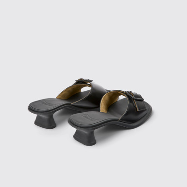 Dina Sandalias negras de piel para mujer