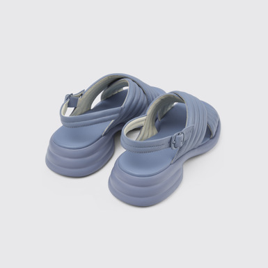 Spiro 여성 블루 컬러 가죽 소재 크로스 스트랩 샌들뒷면