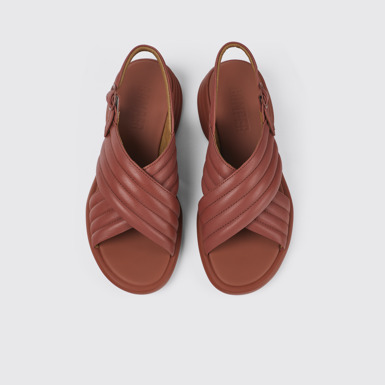 Spiro Red Leather Cross-strap Sandal for Women