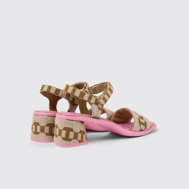 Back view of Kiara Multicolored organic cotton sandals for women