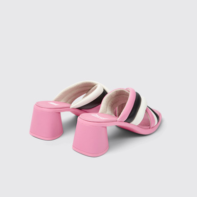 Back view of Twins Multicolored leather sandals for women