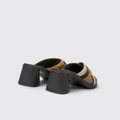 Back view of Twins Multicolored leather sandals for women