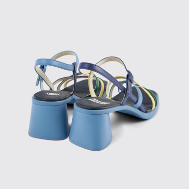 Back view of Twins Multicolored leather sandals for women