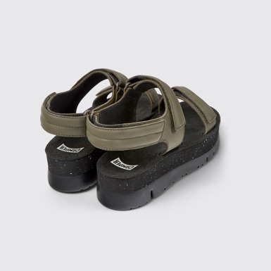 Oruga Up 여성 그린 컬러 가죽 샌들뒷면