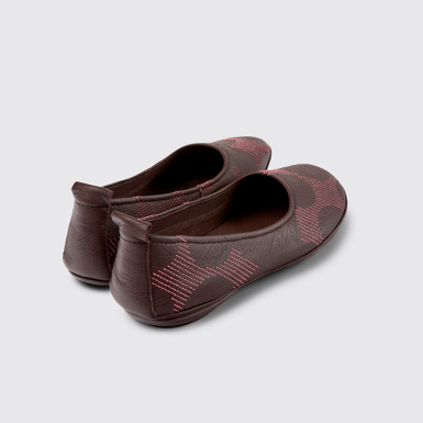 Back view of Twins Multicolored leather ballerinas for women