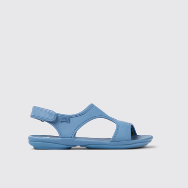 Right Sandalias de piel azules para mujer