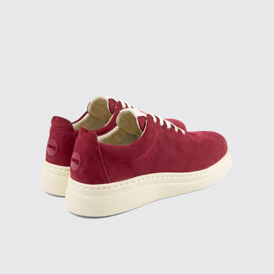 Back view of Runner Up Burgundy nubuck sneakers for women