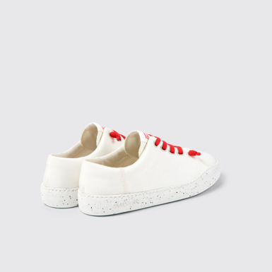 Back view of Peu Touring White textile sneakers for women