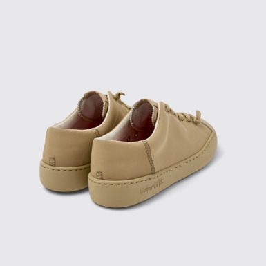 Back view of Peu Touring Beige Textile Sneaker for Women