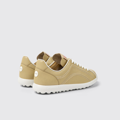 Back view of Pelotas XLite Beige leather sneakers for women