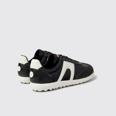 Back view of Pelotas Xlite Black Textile/Leather Sneaker for Women