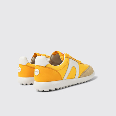 Back view of Pelotas XLite Orange leather and textile sneakers for women