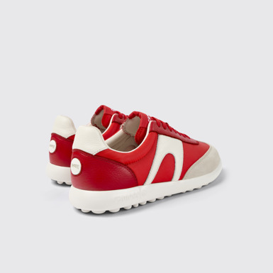 Back view of Pelotas Xlite Red Textile/Leather Sneaker for Women