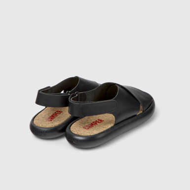 Back view of Pelotas Flota Black leather sandals for women