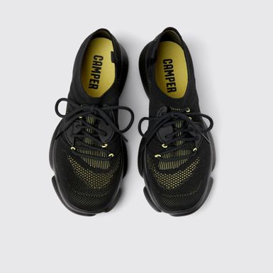 Overhead view of Karst Black textile sneakers for women