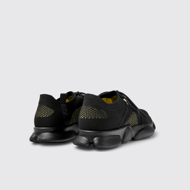 Back view of Karst Black textile sneakers for women