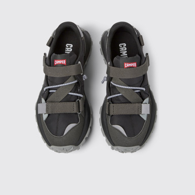 Drift Trail Sneaker negra y gris de tejido y nobuk para mujer