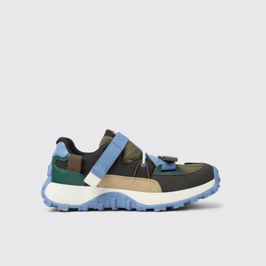 Side view of Twins Multicolored textile and nubuck sneakers for women