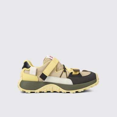 Side view of Twins Multicolored textile and nubuck sneakers for women