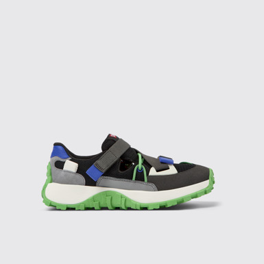 Side view of Twins Multicolored Textile/Leather Sneaker for Women
