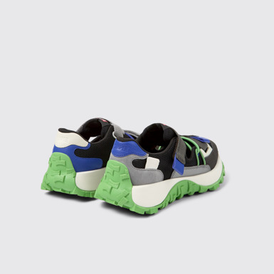 Back view of Twins Multicolored Textile/Leather Sneaker for Women