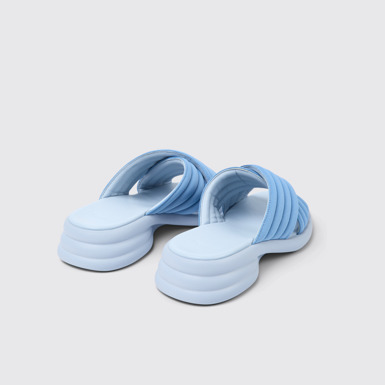 Back view of Spiro Blue textile sandals for women