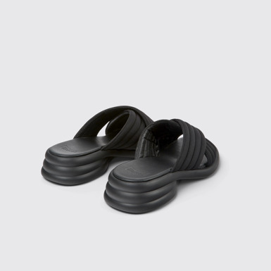 Back view of Spiro Black textile sandals for women