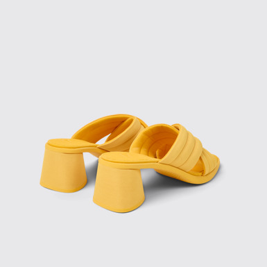 Back view of Kiara Orange textile sandals for women
