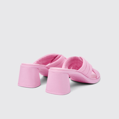 Back view of Kiara Pink Textile Cross-strap Sandal for Women