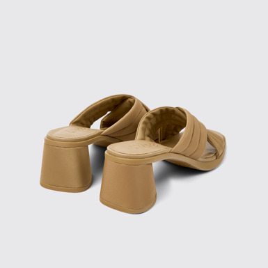 Back view of Kiara Brown Textile Cross-strap Sandal for Women
