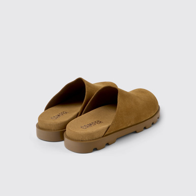Back view of Brutus Sandal Brown leather clogs for women