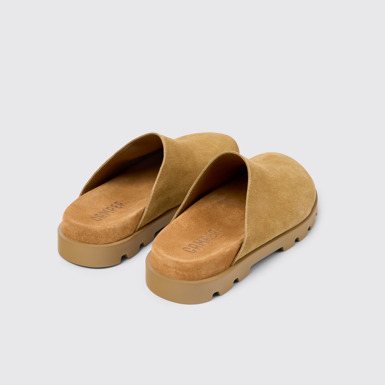Back view of Brutus Sandal Brown Nubuck Clog for Women