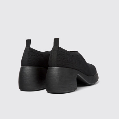 Back view of Thelma Black one-piece knit shoes for women