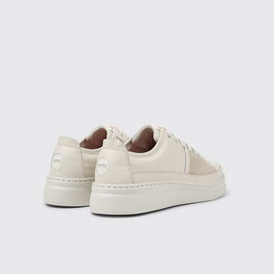Back view of Twins Gray Leather and Nubuck Sneakers for Women.