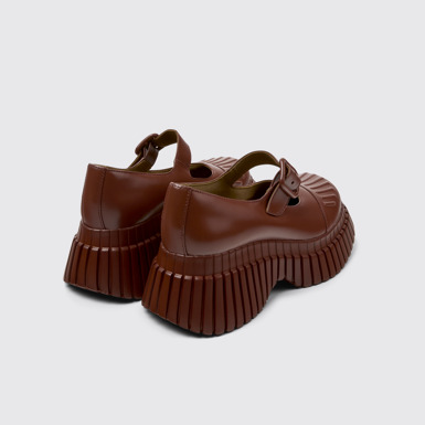 Back view of BCN Red Leather Women's Shoe.