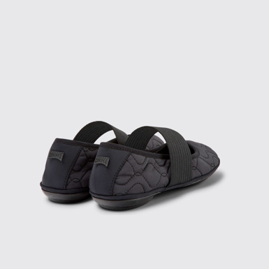 Back view of Right Black textile ballerinas for women
