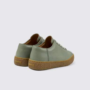 Back view of Peu Terreno Green leather shoes for women